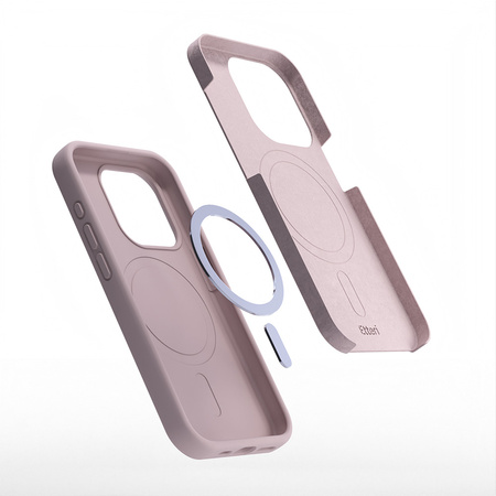 Nakładka Etteri Silicone Mag do iPhone 15 Pro 6,1" jasnoróżowa