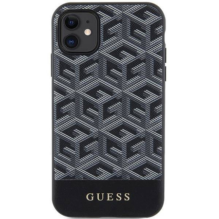 Guess GUHMN61HGCFSEK iPhone 11 / Xr 6,1" schwarz/schwarzes Hardcase GCube Stripes MagSafe