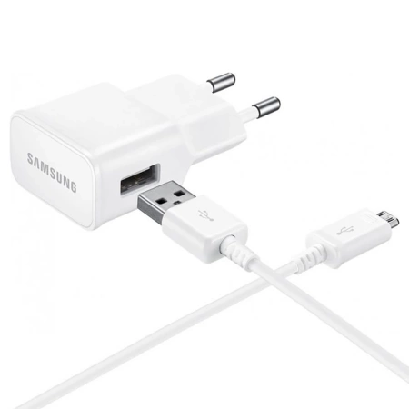 Samsung EP-TA50EWE 8W USB-A Wall Charger with MicroUSB Cable ECB-DU4AWE (Bulk - Replacement Packaging) - White
