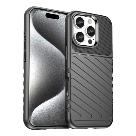 Thunder Case Silikonhülle für iPhone 16 Pro – Schwarz