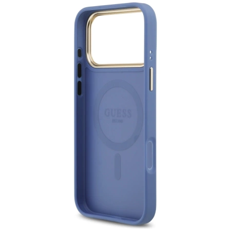 Etui Guess 4G Stripe MagSafe na iPhone 17 Pro Max - niebieskie