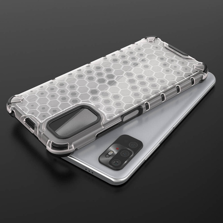 Honeycomb Case armor cover with TPU Bumper for Xiaomi Redmi Note 10 5G / Poco M3 Pro transparent