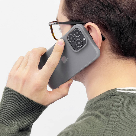 Kingxbar Plain Series Hülle für iPhone 13 Pro Silikonhülle grau