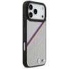 BMW M Tricolor Metal Logo MagSafe Case für iPhone 17 Pro Max – Grau