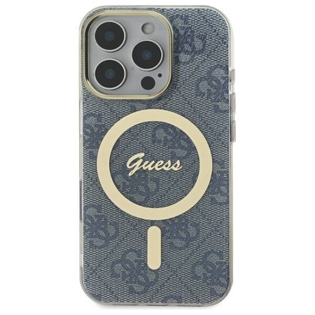 Original Case IPHONE 16 PRO MAX Guess Hardcase IML 4G MagSafe (GUHMP16XH4STB) blue