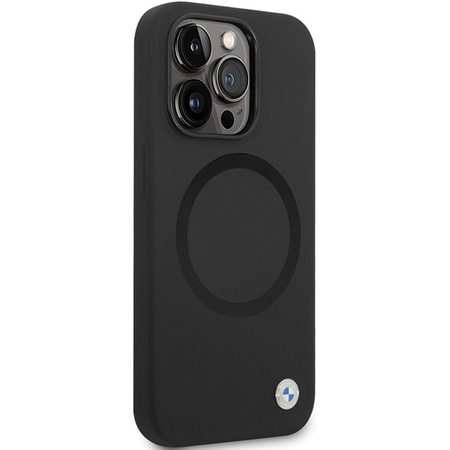 Original Handyhülle IPHONE 14 PRO MAX BMW Signature Liquid Silicone MagSafe (BMHMP14XSILBK2) schwarz
