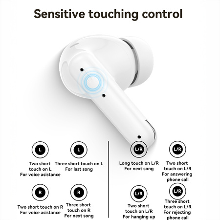 Yesido Słuchawki Bluetooth TWS28 ANC+ENC białe
