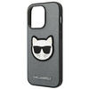 Karl Lagerfeld Saffiano Choupette Head Patch Case – Etui iPhone 14 Pro (srebrny)