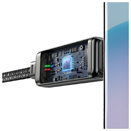 USAMS Kabel USB-C na USB-C 100W 1,2m     Zinc Alloy Fast Charging Data Cable Meteor Series stalowy/tarnish SJ744USB01 (US-SJ744)