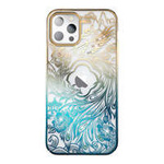 Luxuriöse iPhone 14 Pro-Hülle mit Kingxbar Phoenix-Kristallen – Gold und Blau