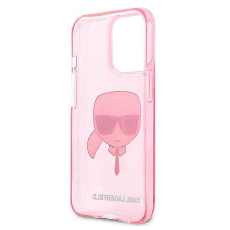 Karl Lagerfeld KLHCP13XKHTUGLP iPhone 13 Pro Max 6,7" różowy/pink hardcase Glitter Karl`s Head