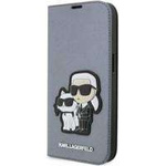 Karl Lagerfeld KLBKP14XSANKCPG iPhone 14 Pro Max 6.7&quot; bookcase silver/silver Saffiano Karl &amp; Choupette