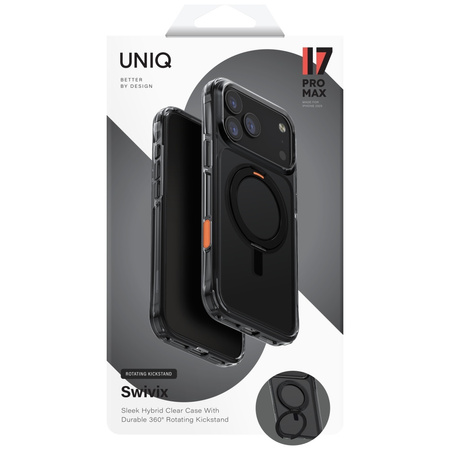 Etui UNIQ Swivix do iPhone 17 Pro Max 360 Rotating Kickstand czarny