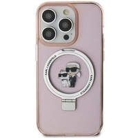 Karl Lagerfeld KLHMP15SHMRSKCP iPhone 15 6,1" rosa/rosa Hardcase Ringständer Karl&amp;Choupette MagSafe