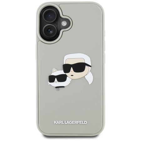Case IPHONE 16 Karl Lagerfeld HC 3D Rubber Double Heads beige