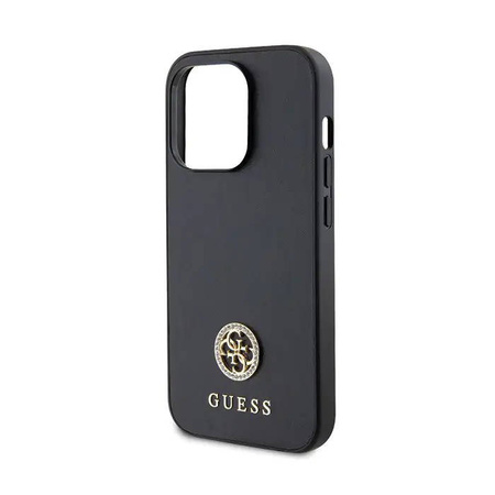 Original Handyhülle IPHONE 13 PRO Guess 4G Strass Metal Logo (GUHCP13LPS4DGPK) schwarz