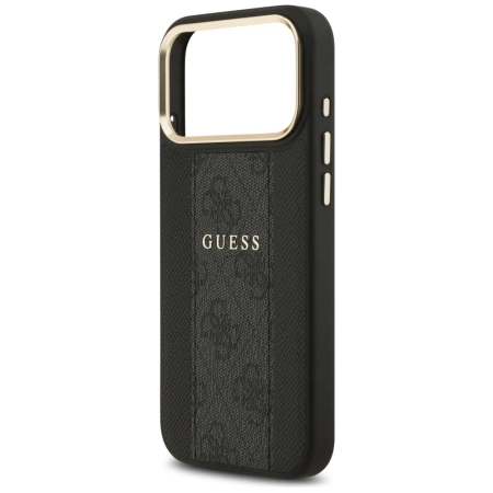 Etui Guess 4G Stripe MagSafe na iPhone 17 Pro Max - czarne