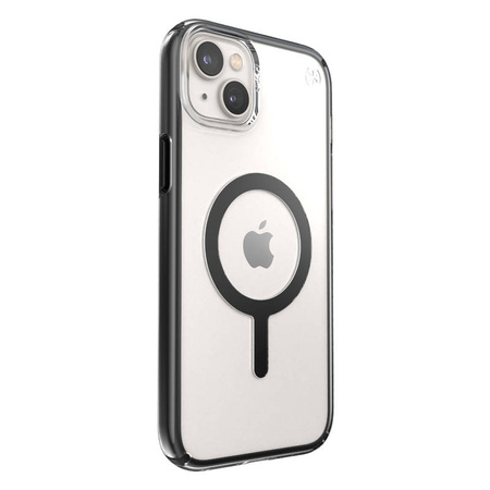 Speck Presidio Perfect-Clear with Impact Geometry + MagSafe - Etui iPhone 14 Plus z powłoką MICROBAN (Clear / Black)