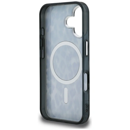 Etui Karl Lagerfeld IML Leopard Pattern MagSafe na iPhone 16 - czarne