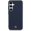 Case SAMSUNG GALAXY S25 Mercedes AMG Hardcase Leather Debossed Lines MagSafe navy blue