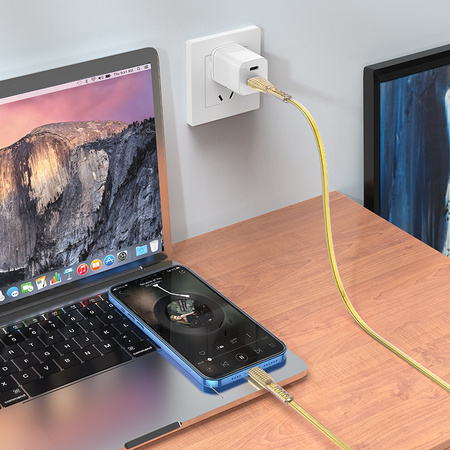 Borofone Kabel BU31 Clear Shadow Jelly - USB na Micro USB - 2,4A 1 metr złoty