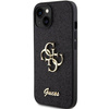 Original Handyhülle APPLE IPHONE 15 Guess Hardcase Glitter Script Big 4G (GUHCP15SHG4SGK) schwarz
