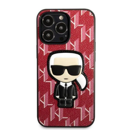 Oryginalne Etui IPHONE 13 PRO Karl Lagerfeld Hardcase Monogram Ikonik Patch czerwone
