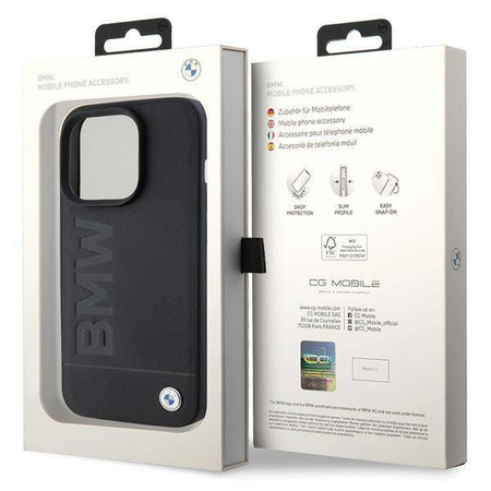 BMW MagSafe Leather Hot Stamp case for iPhone 15 Pro - black