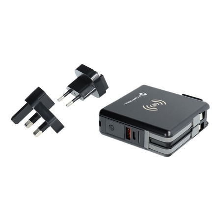 Forcell Wielofunkcyjna Ładowarka 5w1 20W PD z kablem typ C/lightning, power bankiem 10000mAh i ład. bezprzew. 15W