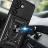 Hybrid Armor Camshield mit Ständer und Kameraabdeckung für Nothing Phone (3a) 5G - Schwarz