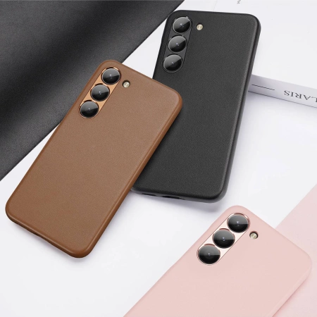 Dux Ducis Grit Hülle für Samsung Galaxy S23+ elegante Hülle aus Kunstleder braun