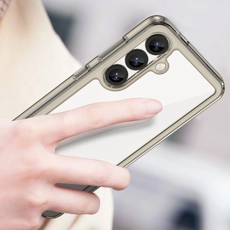 Etui Outer Space Case na iPhone 16e pokrowiec z elastyczną ramką - półprzezroczyste, czarne