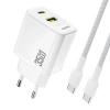 Dudao A27 MaxC 35W Wall Charger + USB-C Cable - White