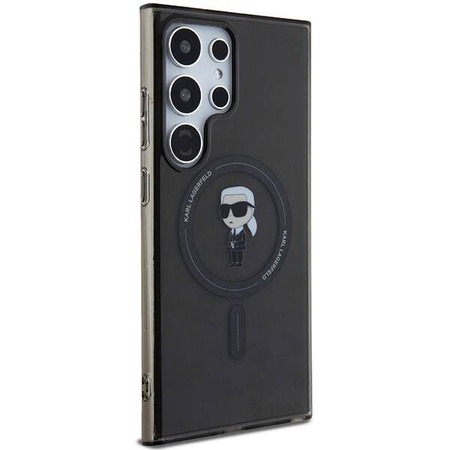 Original Handyhülle SAMSUNG GALAXY S24 ULTRA Karl Lagerfeld Hardcase IML Ikonik MagSafe (KLHMS24LHFCKNOK) schwarz