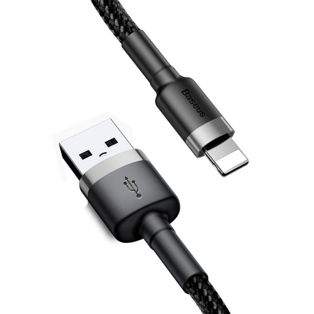 Baseus Cafule Cable - Kabel połączeniowy USB do Lightning, 1.5 A, 2 m (szary/czarny)