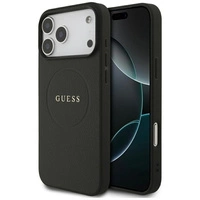 Etui Guess Grained Ring MagSafe do iPhone 17 Pro Max - czarne