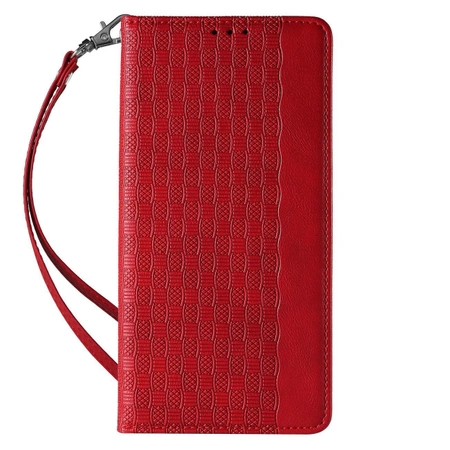 Magnet Strap Case iPhone 14 Pro Hülle mit Flip Wallet Mini Lanyard Ständer Rot