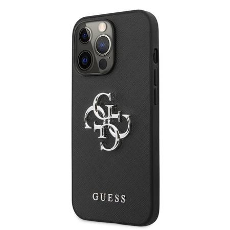 Oryginalne Etui IPHONE 13 PRO / 13 6,1" Guess Hardcase Saffiano 4G Metal Logo GUHCP13LSA4GSBK czarne