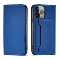 Magnet Card Case Hülle für iPhone 14 Pro Flip Cover Wallet Stand blau