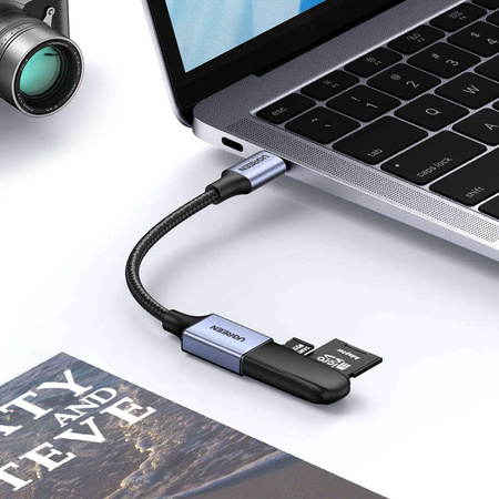 Ugreen OTG adapter cable USB-C (male) - USB-A (female) 5Gb/s 0.15m black (US378)