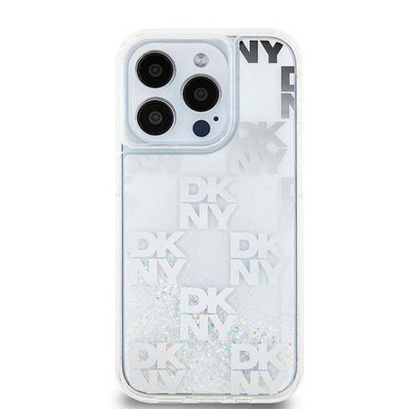 DKNY DKHCP15LLCPEPT iPhone 15 Pro 6.1" biały/white hardcase Liquid Glitter Multilogo