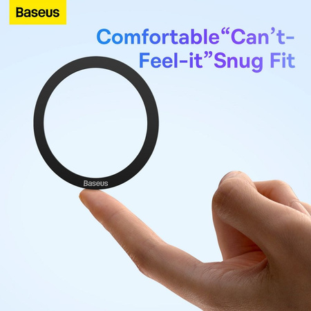 Baseus zestaw naklejek HALO do uchwytu magnetycznego okrągłe czarne blaszki 2szt