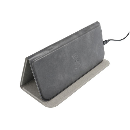 Podkładka pod mysz + ładowarka indykcyjna 15W OJD-82 brązowa/szara