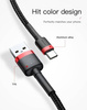 Nylonowy kabel przewód USB TYP C 3A 0.5M Szybkie Ładowanie Quick Charge 3.0 czerwono-czarny Baseus CATKLF-A91