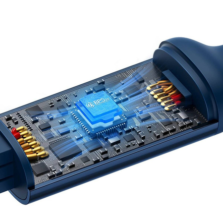 Baseus Bright Mirror 2 zwijany kabel przewód 3w1 USB Typ A - micro USB + Lightning + USB Typ C 66W 1.1m czarny (CAMJ010101)