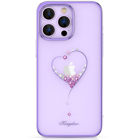 Kingxbar Wish Series etui iPhone 14 Pro ozdobione kryształami fioletowe