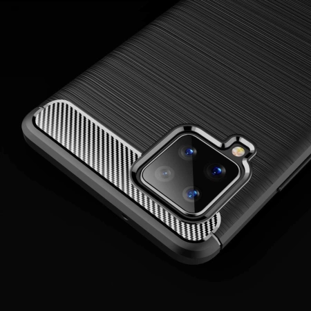 Carbon Case Flexibel Handyhülle TPU Schutzhülle für Samsung Galaxy A42 5G blau