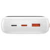 Baseus Qpow Digital Display powerbank z szybkim ładowaniem 20000mAh 20W QC/PD/SCP/FCP z wbudowanym kablem Lightning biały
