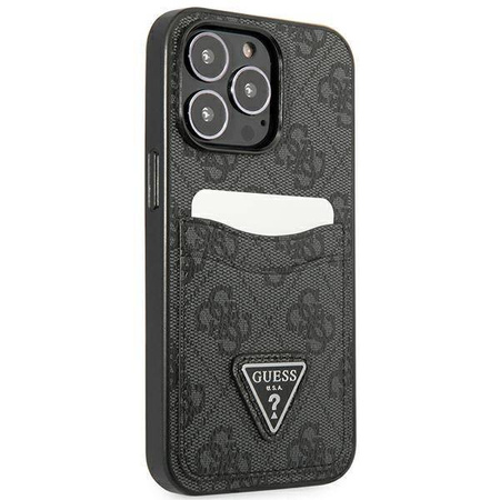 Schutzhülle IPHONE 13 PRO Guess Hardcase 4G Triangle Logo Cardslot (GUHCP13LP4TPK) schwarz
