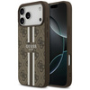 GUESS futerał do IPHONE 17 Pro Max kompatybilny z MagSafe GUHMP17XP4RPSW (4G Printed Stripes) brązowy